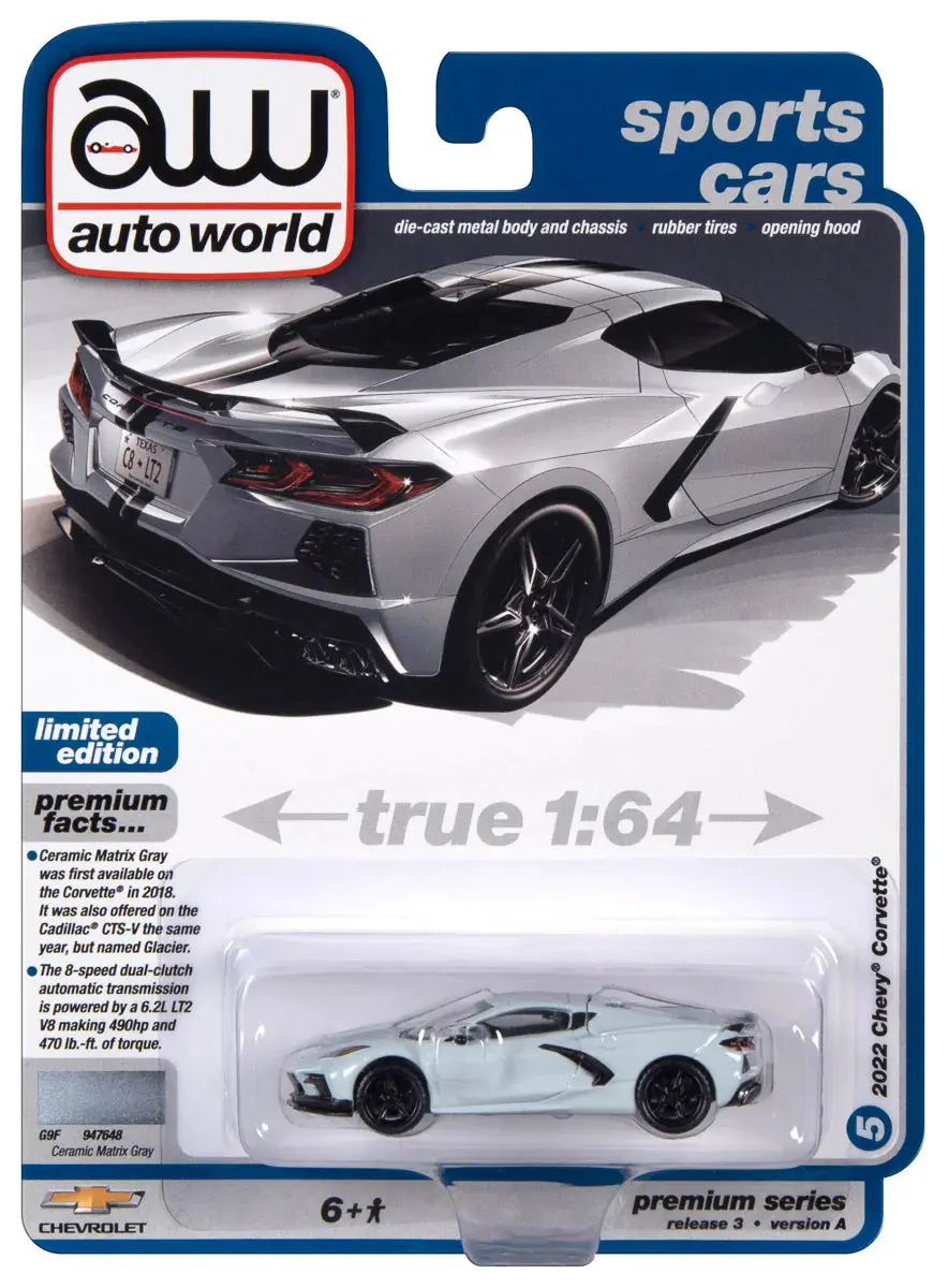 Autoworld Awsp137a 1/64 2022 Chevrolet Corvette - Ceramic Matrix Grey 1