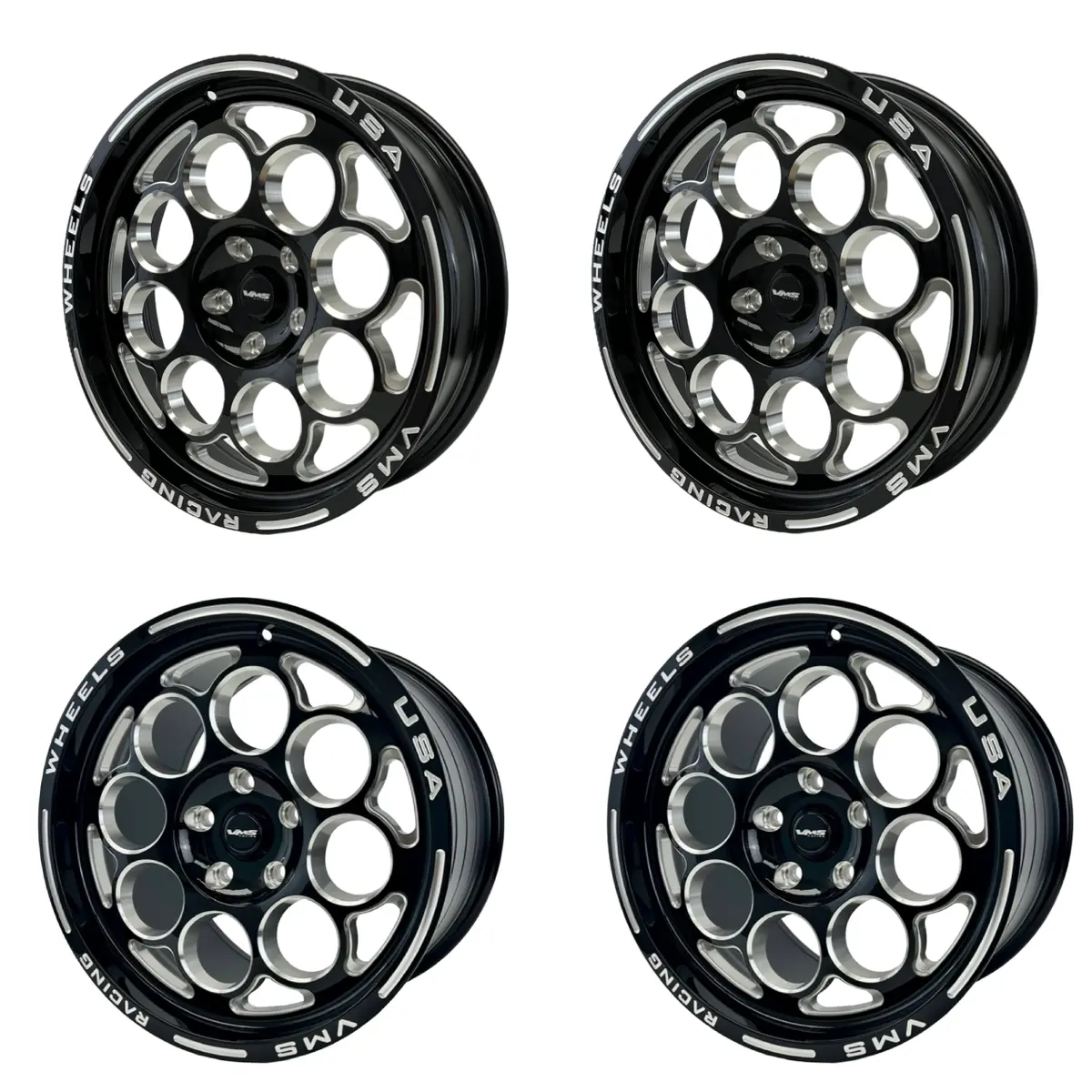 Drag Pack Street Drag Race Modulo Wheels 17X10 54 Offset & 18X5 5X114.3 -12 Offset 05-14 S197 (No Brembo) & S550 Mustang Including The Gt With Pp Brembo Brakes 2024-2026 S650 Non Pp & Darkhorse // Part # Vwmo030 & Vwmo031 1