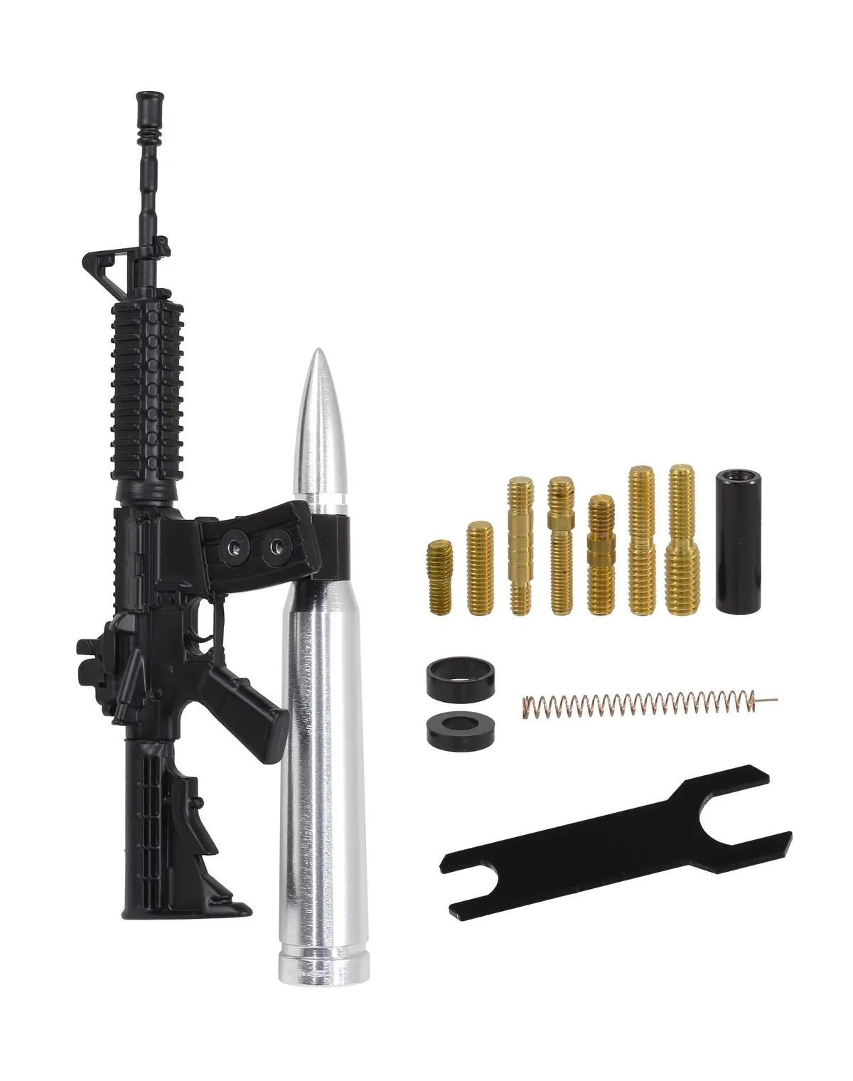 Ar15 Ar-15 M4/M16 50 Caliber Cal Bullet Antenna Kit Billet Aluminum Anti-Theft And Reception Booster // Part # Sar15 4