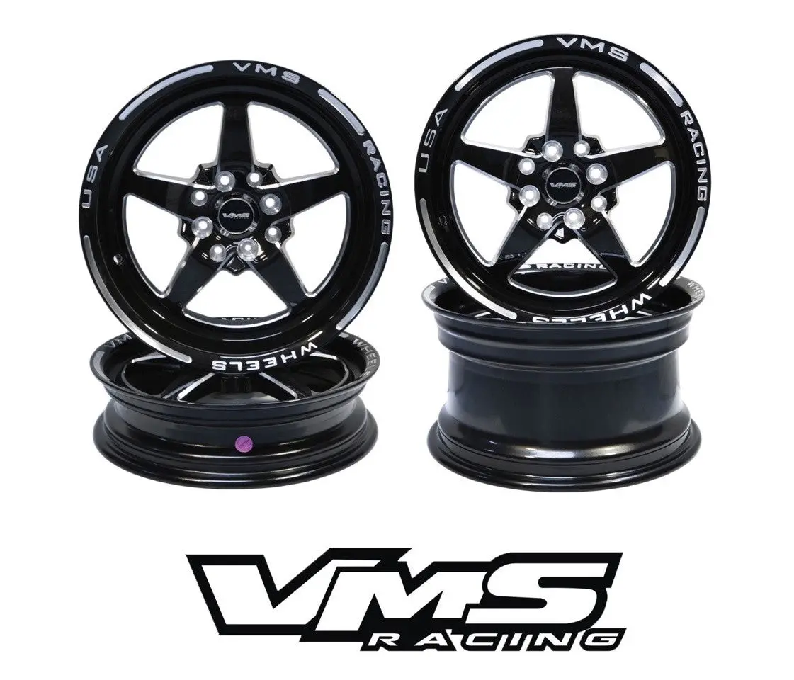 Front And Rear Drag Race V-Star 4 Lug Wheel Set 13X9 & 15X3.5 4X100/114.3 Great For Honda Civic Crx Acura Integra // Part # Vwst001 Vwst003 1
